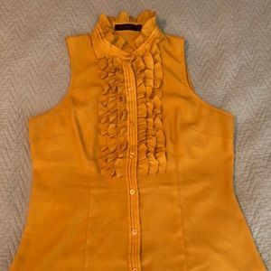 Yellow Sleeveless Button up